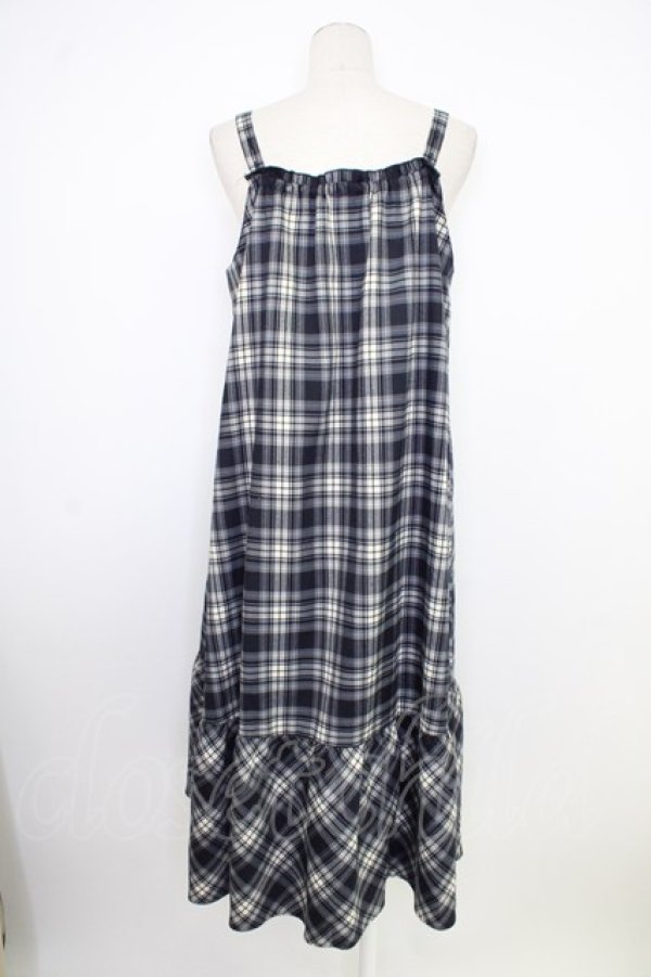 画像2: axes femme / チェック柄キャミワンピース  ネイビー T-26-02-01-009-AX-OP-SA-ZT (2)