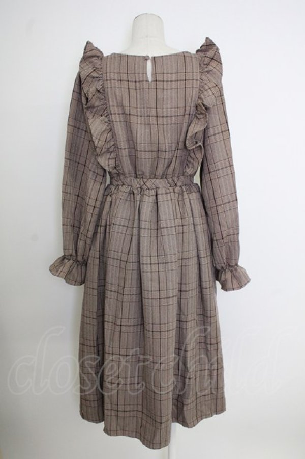 画像2: m petit by misako / チェックワンピース S ブラウン T-26-02-01-012-LO-OP-SA-ZT (2)