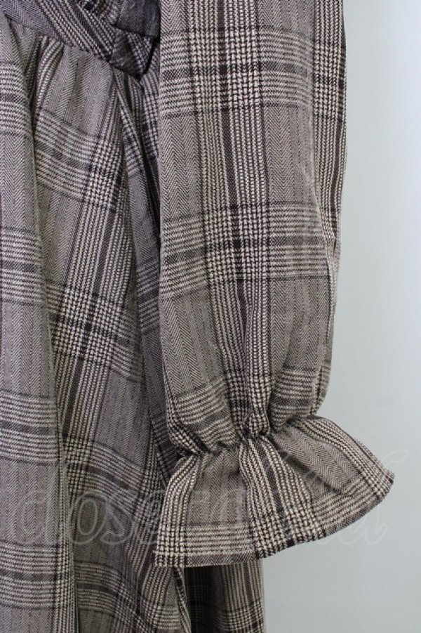 画像5: m petit by misako / チェックワンピース S ブラウン T-26-02-01-012-LO-OP-SA-ZT (5)