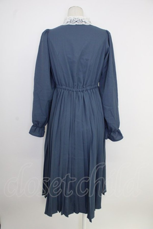 画像2: m petit by misako / AM*レースエリプリーツワンピース S ブルー T-26-02-01-015-LO-OP-SA-ZT (2)