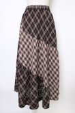 画像1: axes femme / チェック切替ロングスカート M ブラウン T-26-02-01-017-AX-SK-SA-ZT (1)