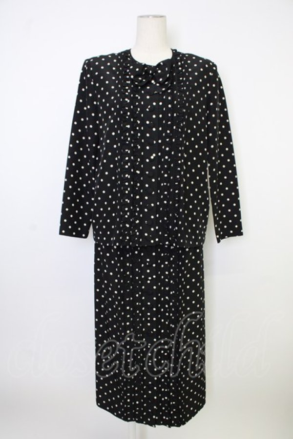 画像1: INGEBORG / ドットフリルセットアップ  ブラック T-26-02-01-018-LO-JA-SA-ZT (1)