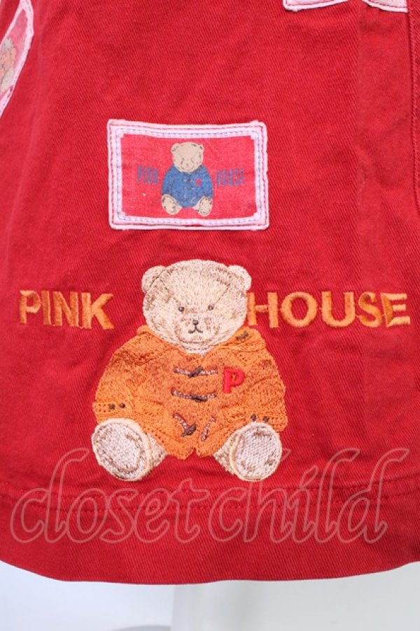 画像4: PINK HOUSE / クマワッペン散らしチノスカート  レッド T-26-02-01-019-LO-SK-SA-ZT (4)