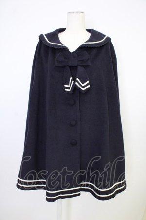 画像: Secret Honey / セーラーケープ  ネイビーＸ白 T-26-02-01-022-CA-JA-SA-ZT