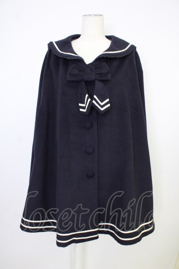 画像1: Secret Honey / セーラーケープ  ネイビーＸ白 T-26-02-01-022-CA-JA-SA-ZT (1)