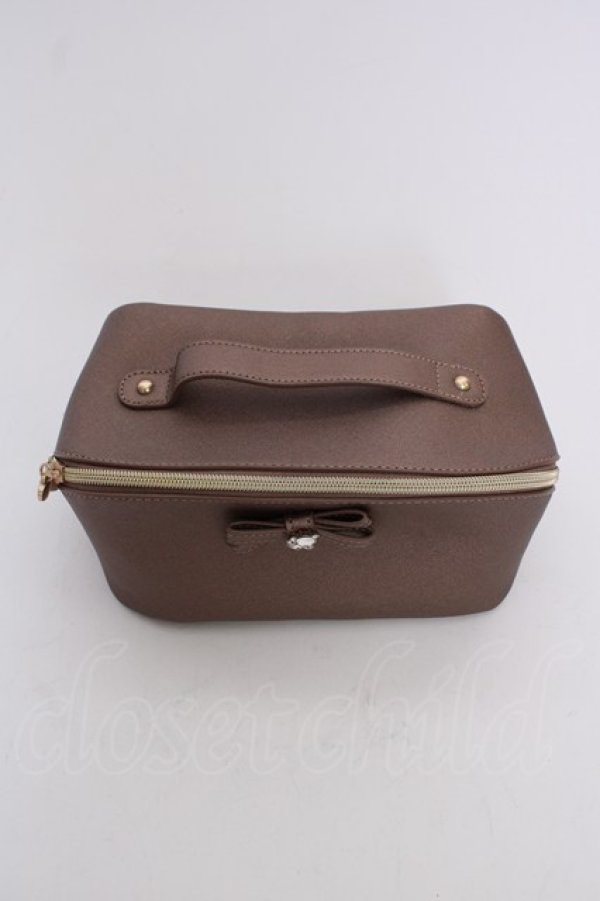 画像3: m petit by misako / ビジューリボンポーチ  ブラウン T-26-02-01-023-LO-ZA-SA-ZT (3)