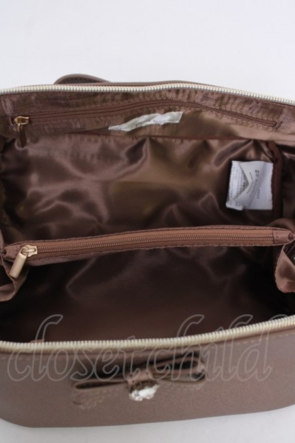 画像4: m petit by misako / ビジューリボンポーチ  ブラウン T-26-02-01-023-LO-ZA-SA-ZT (4)