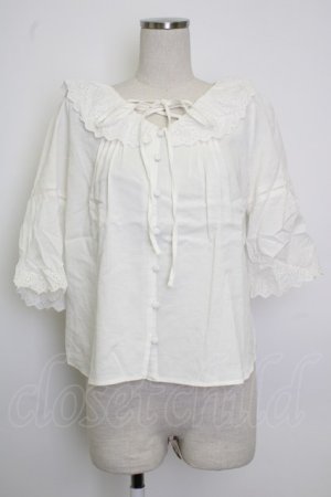 画像: axes femme / クロスリボンブラウス M ホワイト T-26-02-02-001-AX-BL-SA-ZT