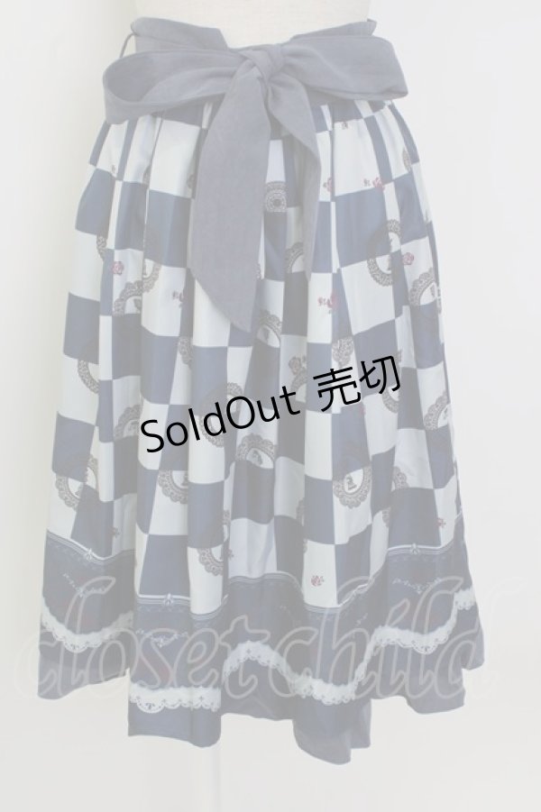 画像1: axes femme / チェス柄スカート  ネイビー T-26-02-02-020-AX-SK-SA-ZT579 (1)