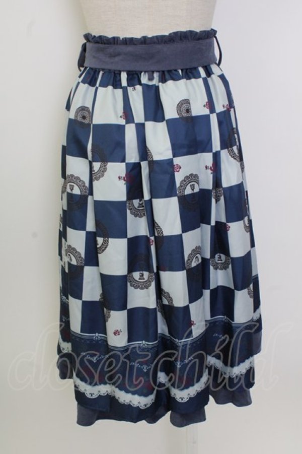画像2: axes femme / チェス柄スカート  ネイビー T-26-02-02-020-AX-SK-SA-ZT (2)