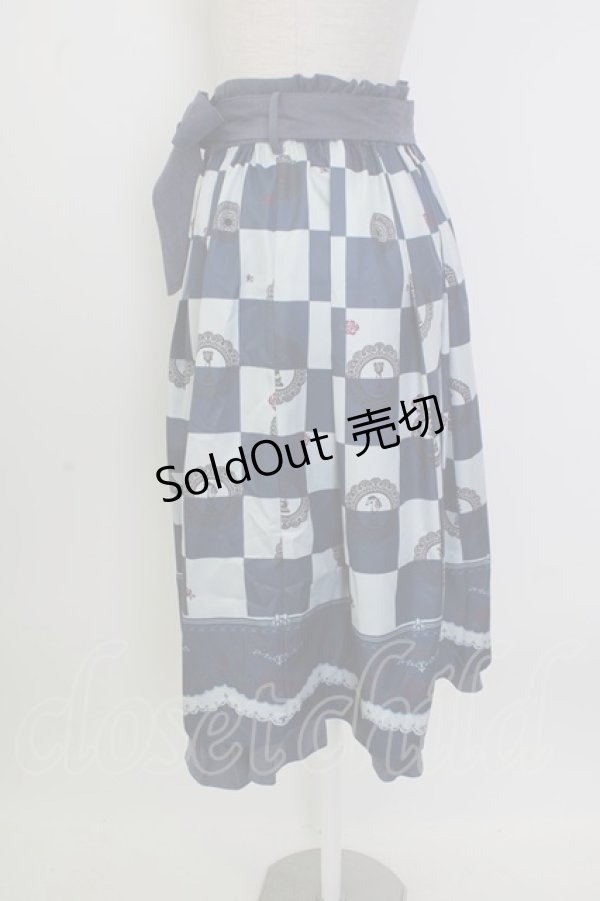 画像3: axes femme / チェス柄スカート  ネイビー T-26-02-02-020-AX-SK-SA-ZT579 (3)