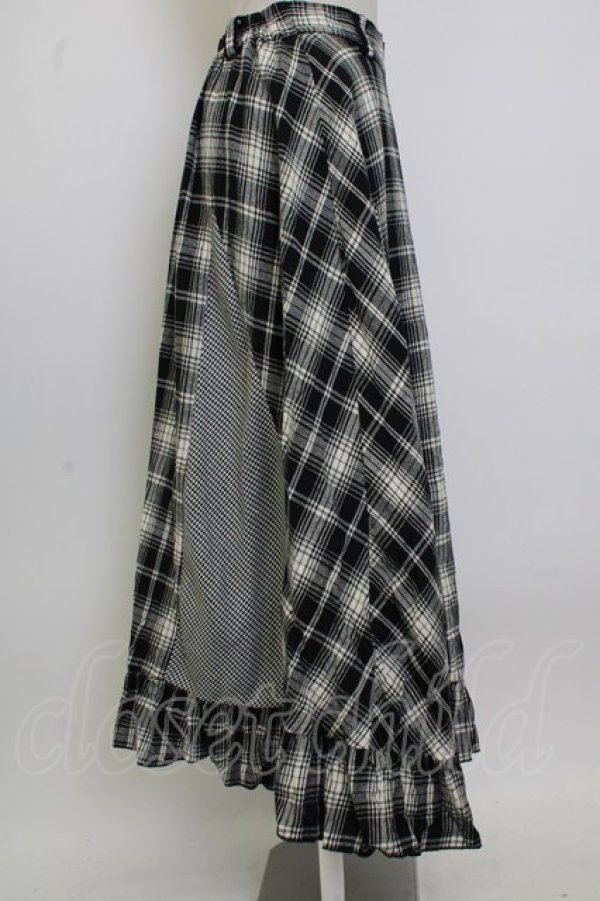 画像3: axes femme / チェックロングスカート  黒チェック T-26-02-02-022-AX-SK-SA-ZT (3)