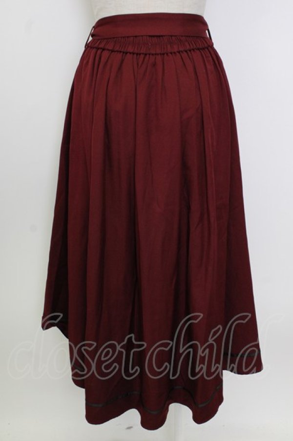 画像2: axes femme / リボン付フリルスカート  ボルドー T-26-02-02-024-AX-SK-SA-ZT (2)