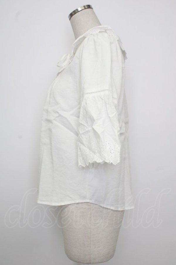 画像3: axes femme / クロスリボンブラウス M ホワイト T-26-02-02-001-AX-BL-SA-ZT (3)