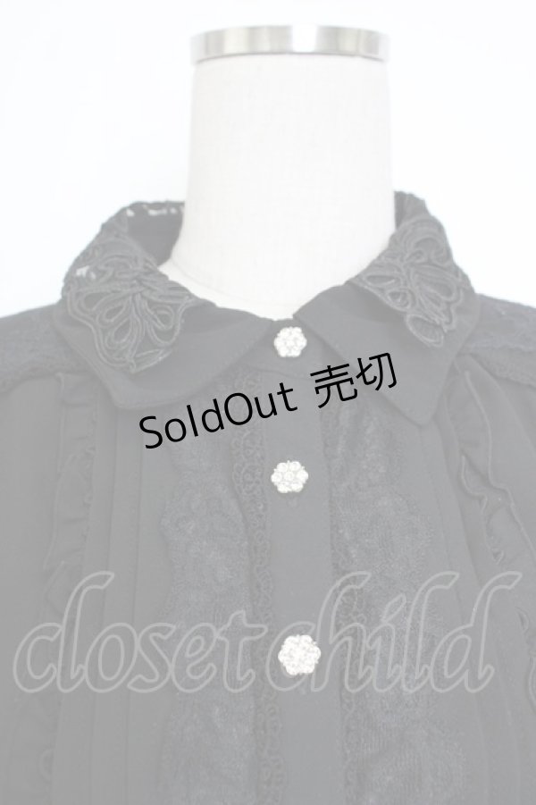 画像5: axes femme / レース襟シフォンブラウス  黒 T-26-02-02-005-AX-BL-SA-ZT (5)