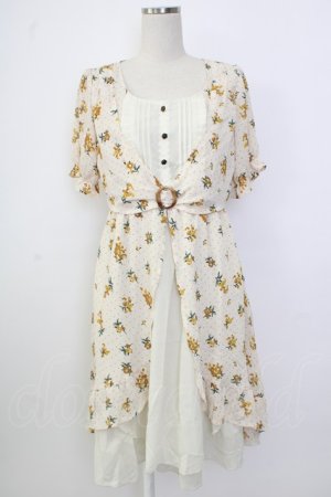 画像: axes femme / ドットｘ花柄ワンピース M キナリ T-26-02-02-008-AX-OP-SA-ZT