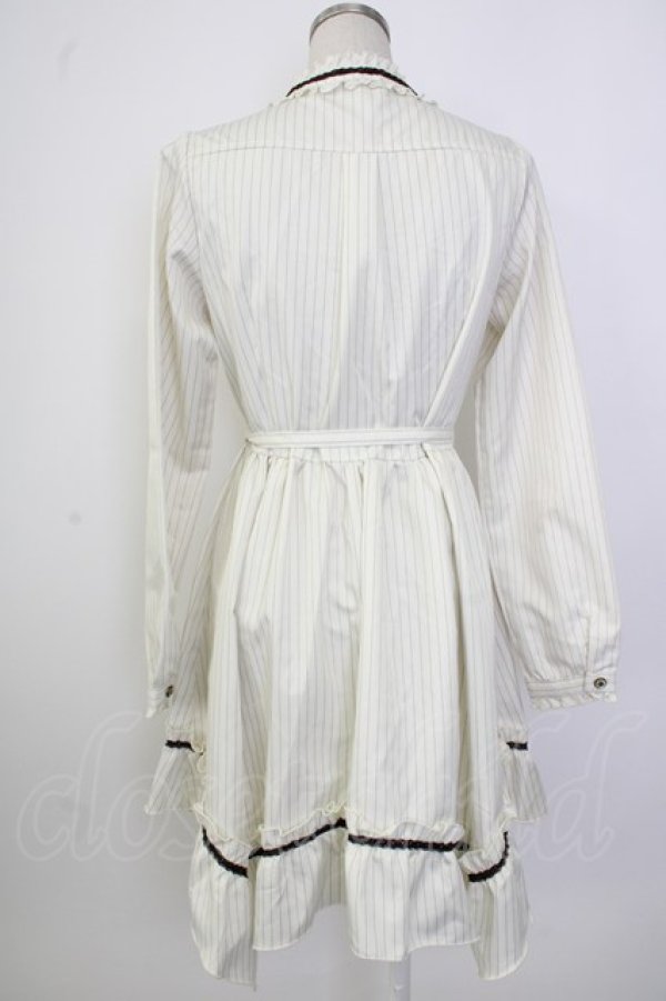 画像2: axes femme / イレヘムストライプシャツワンピース  白 T-26-02-02-009-AX-OP-SA-ZT (2)