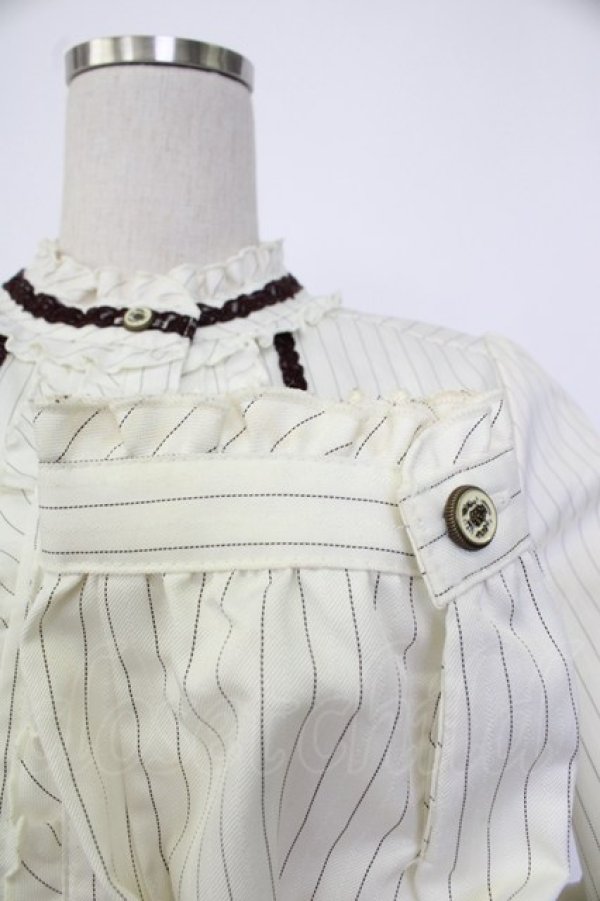 画像5: axes femme / イレヘムストライプシャツワンピース  白 T-26-02-02-009-AX-OP-SA-ZT (5)