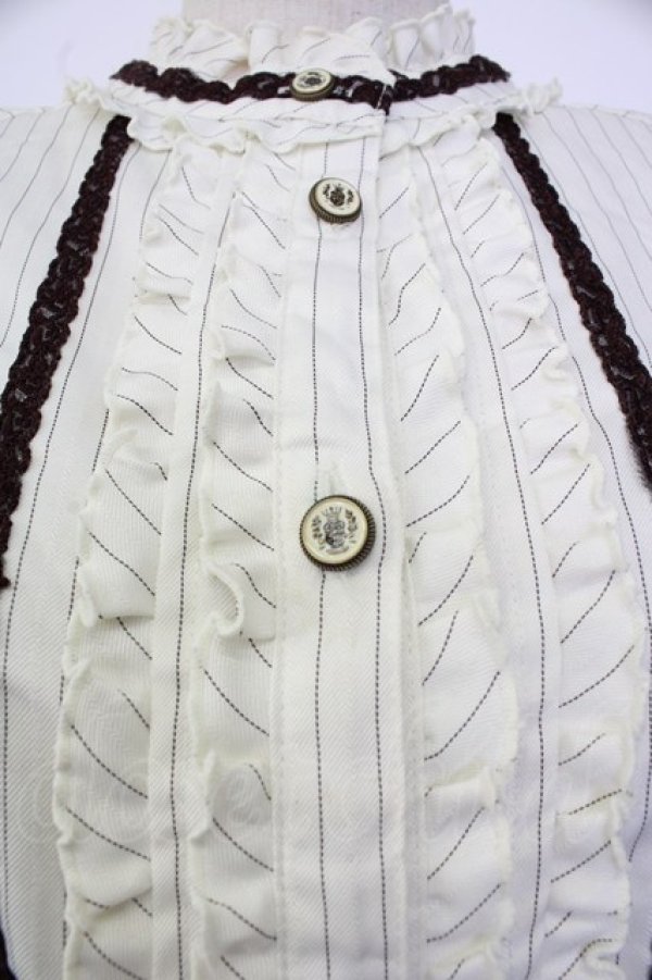 画像6: axes femme / イレヘムストライプシャツワンピース  白 T-26-02-02-009-AX-OP-SA-ZT (6)