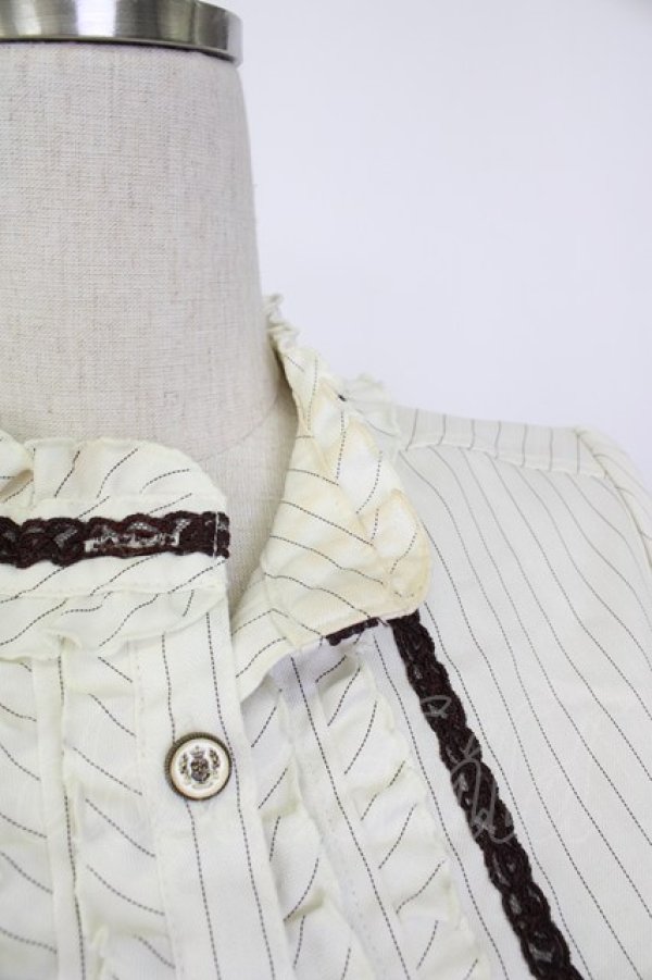 画像7: axes femme / イレヘムストライプシャツワンピース  白 T-26-02-02-009-AX-OP-SA-ZT (7)