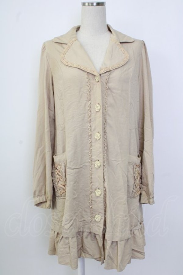 画像1: axes femme / 薔薇釦ライトジャケット  ベージュ T-26-02-02-010-AX-CO-SA-ZT (1)