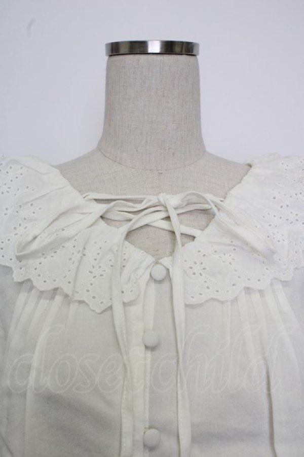 画像6: axes femme / クロスリボンブラウス M ホワイト T-26-02-02-001-AX-BL-SA-ZT (6)