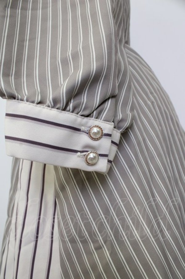 画像4: axes femme / ストライプ切替シャツチュニ  ブラウン T-26-02-02-011-AX-OP-SA-ZT (4)