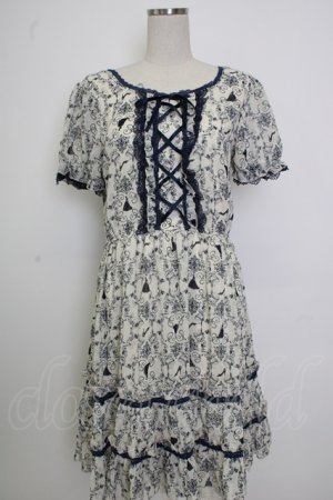 画像: axes femme / シルエット柄レースアップワンピース M キナリ T-26-02-02-012-AX-OP-SA-ZT