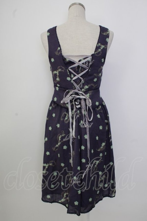 画像2: axes femme / バラ×ロゴ柄プリントドレス  ネイビー T-26-02-02-014-AX-OP-SA-ZT (2)