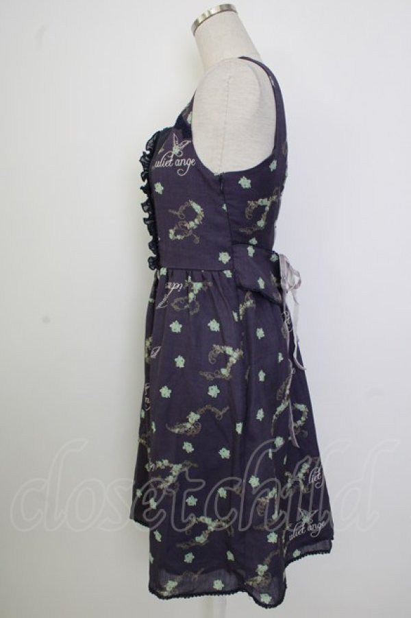 画像3: axes femme / バラ×ロゴ柄プリントドレス  ネイビー T-26-02-02-014-AX-OP-SA-ZT (3)