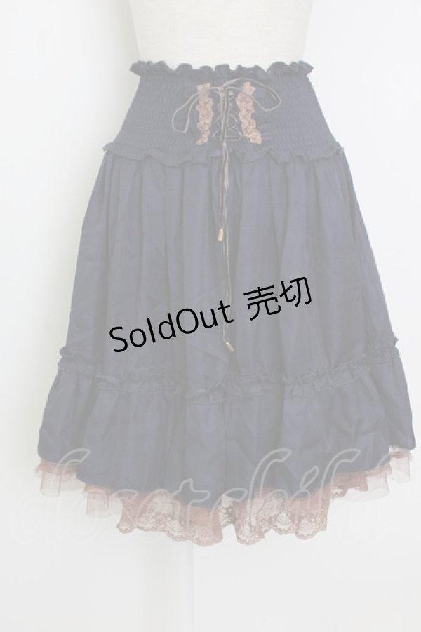 画像1: axes femme / ドットシャーリングスカート M ネイビー T-26-02-02-015-AX-SK-SA-ZT (1)