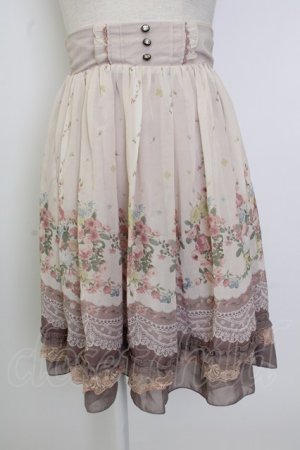 画像: axes femme / 転写風花柄スカート M ピンク T-26-02-02-016-AX-SK-SA-ZT