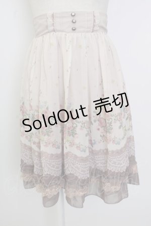 画像: axes femme / 転写風花柄スカート M ピンク T-26-02-02-016-AX-SK-SA-ZT579