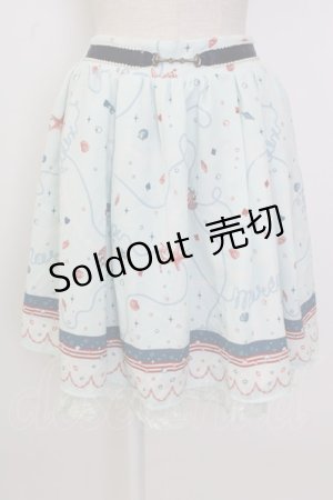 画像: axes femme / シェル柄フレアスカート M サックス T-26-02-02-018-AX-SK-SA-ZT579