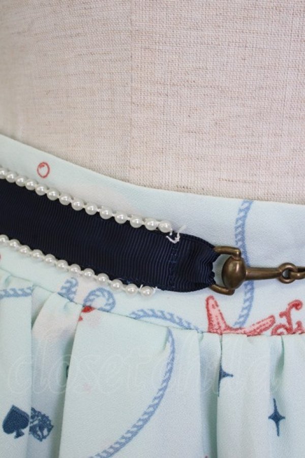 画像3: axes femme / シェル柄フレアスカート M サックス T-26-02-02-018-AX-SK-SA-ZT (3)