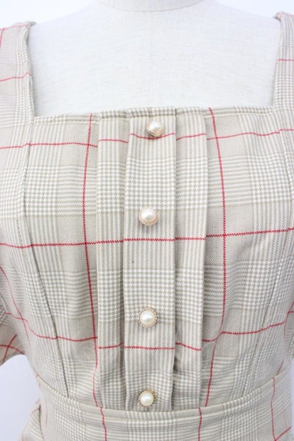 画像3: axes femme POETIQUE / ラッフルフリルワンピース M ベージュ T-26-02-03-020-AX-OP-SA-ZT (3)