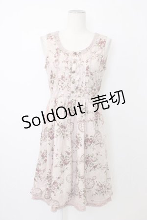 画像: axes femme / ベロアプリントワンピース M ピンク T-26-02-03-022-AX-OP-SA-ZT