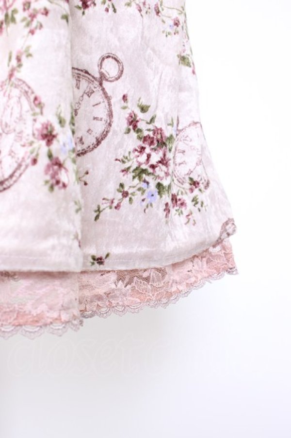 画像4: axes femme / ベロアプリントワンピース M ピンク T-26-02-03-022-AX-OP-SA-ZT (4)