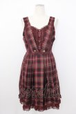 画像1: axes femme / フロッキーptチェックジャンパースカート M ボルドー T-26-02-03-023-AX-OP-SA-ZT (1)