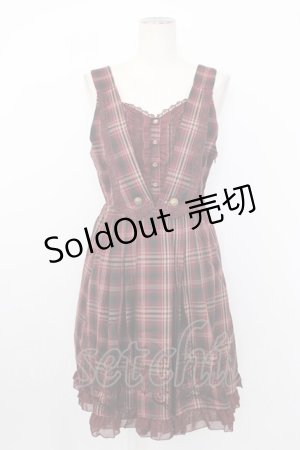 画像: axes femme / フロッキーptチェックジャンパースカート M ボルドー T-26-02-03-023-AX-OP-SA-ZT