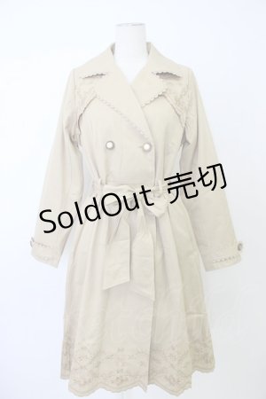 画像: axes femme / 刺繍入りトレンチコート M ベージュ T-26-02-03-024-AX-CO-SA-ZTC068