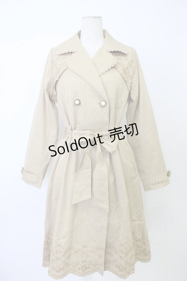 画像1: axes femme / 刺繍入りトレンチコート M ベージュ T-26-02-03-024-AX-CO-SA-ZTC068 (1)