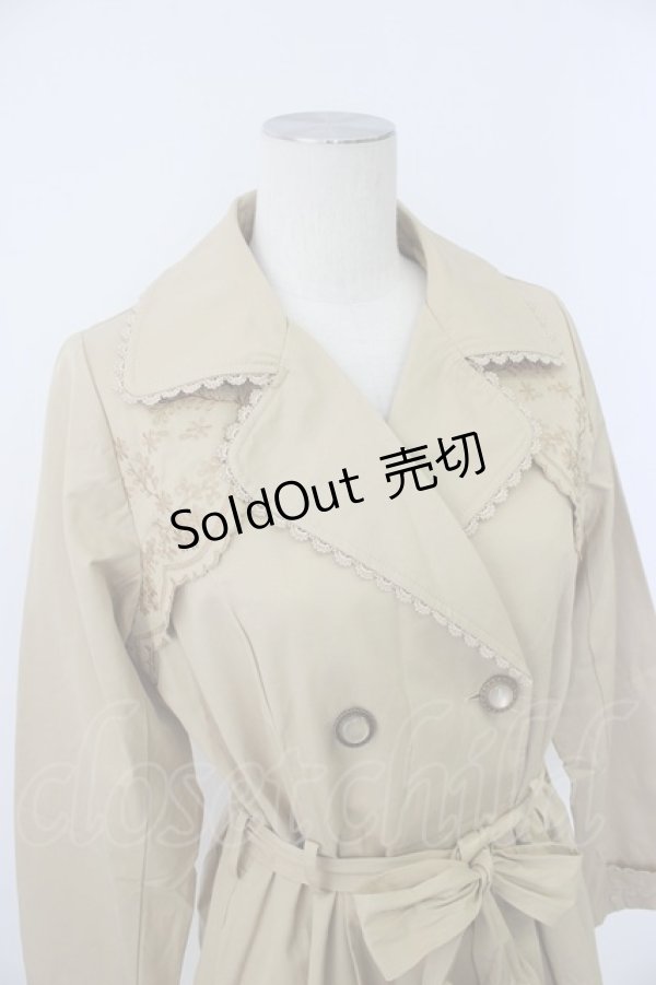 画像3: axes femme / 刺繍入りトレンチコート M ベージュ T-26-02-03-024-AX-CO-SA-ZTC068 (3)