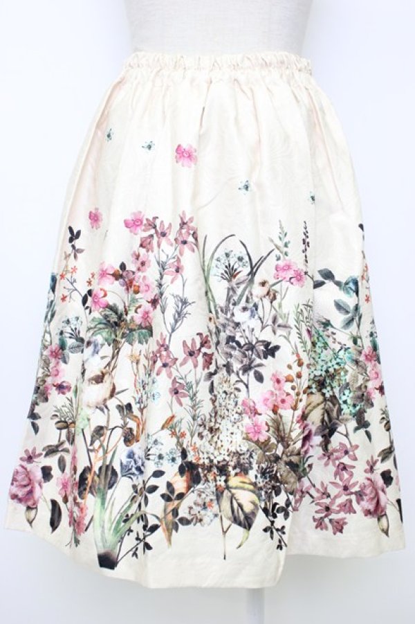 画像2: axes femme / ジャカードプリントスカート M アイボリー T-26-02-03-026-AX-SK-SA-ZT (2)