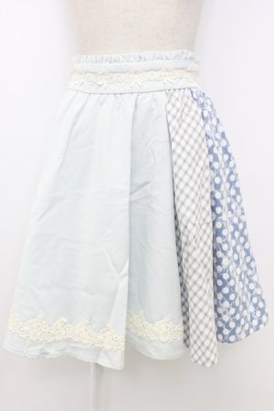 画像: axes femme POETIQUE / レースパッチワークスカート M サックス T-26-02-03-028-AX-SK-SA-ZT