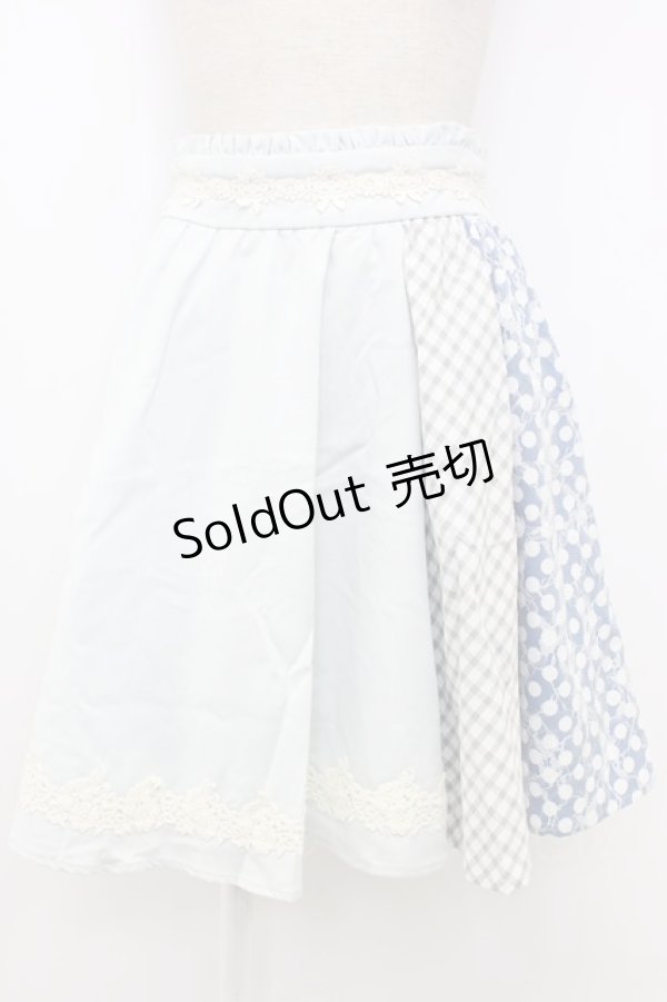 画像1: axes femme POETIQUE / レースパッチワークスカート M サックス T-26-02-03-028-AX-SK-SA-ZT594 (1)