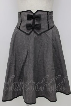 画像: axes femme POETIQUE / デニム風コルセットスカート M ブラック T-26-02-03-029-AX-PA-SA-ZT