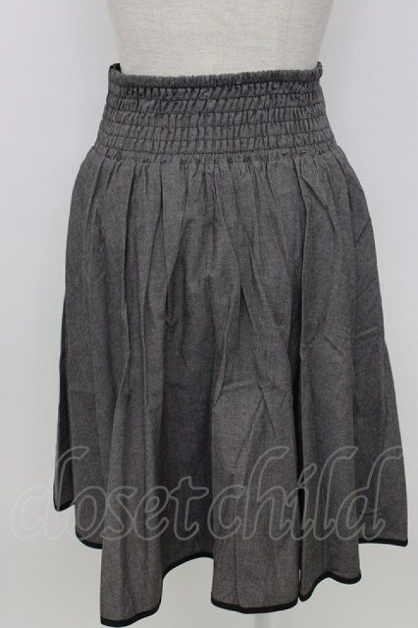 画像2: axes femme POETIQUE / デニム風コルセットスカート M ブラック T-26-02-03-029-AX-PA-SA-ZT (2)