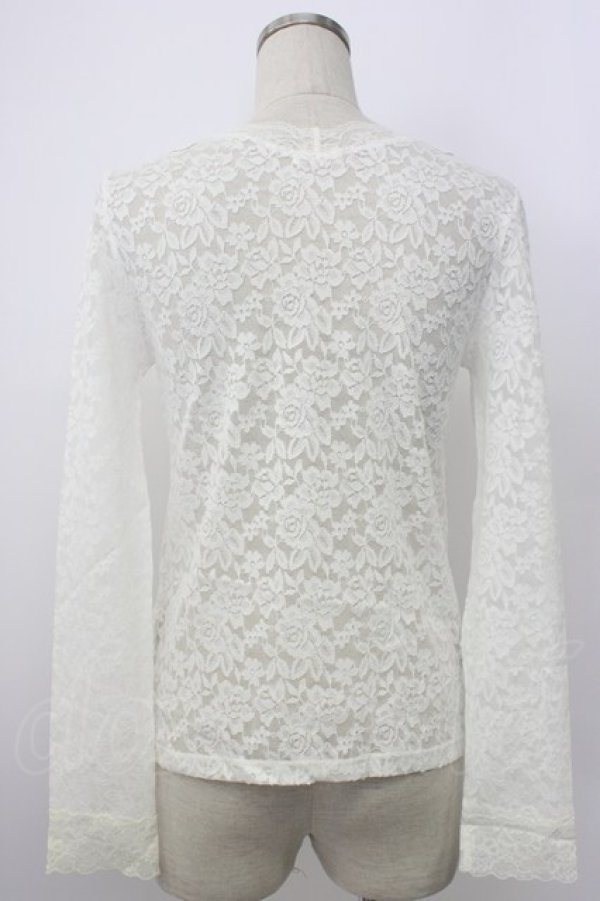 画像2: axes femme / パール&ラインストーン総レーストップス M ホワイト T-26-02-03-003-AX-TO-SA-ZT (2)