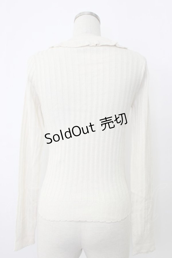 画像2: axes femme POETIQUE / お花フリルラメニットプルオーバー  キナリ T-26-02-03-005-AX-TO-SA-ZT (2)